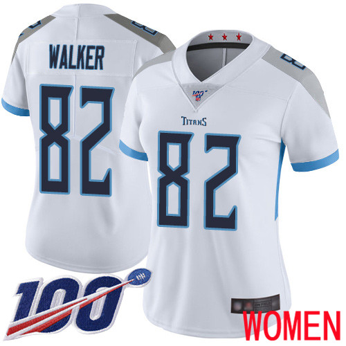 Tennessee Titans Limited White Women Delanie Walker Road Jersey NFL Football 82 100th Season Vapor Untouchable